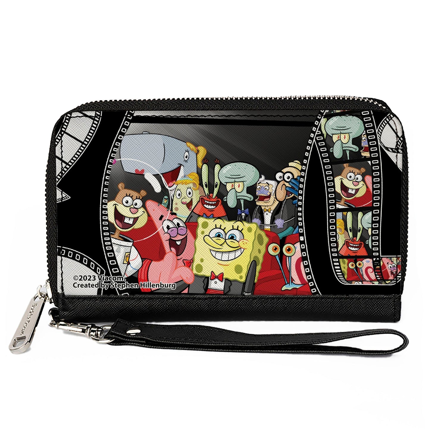 SpongeBob SquarePants Zip Around Wallet Red Carpet Film Strip Group PU Vegan Leather Detachable Wristlet - Paramount Shop