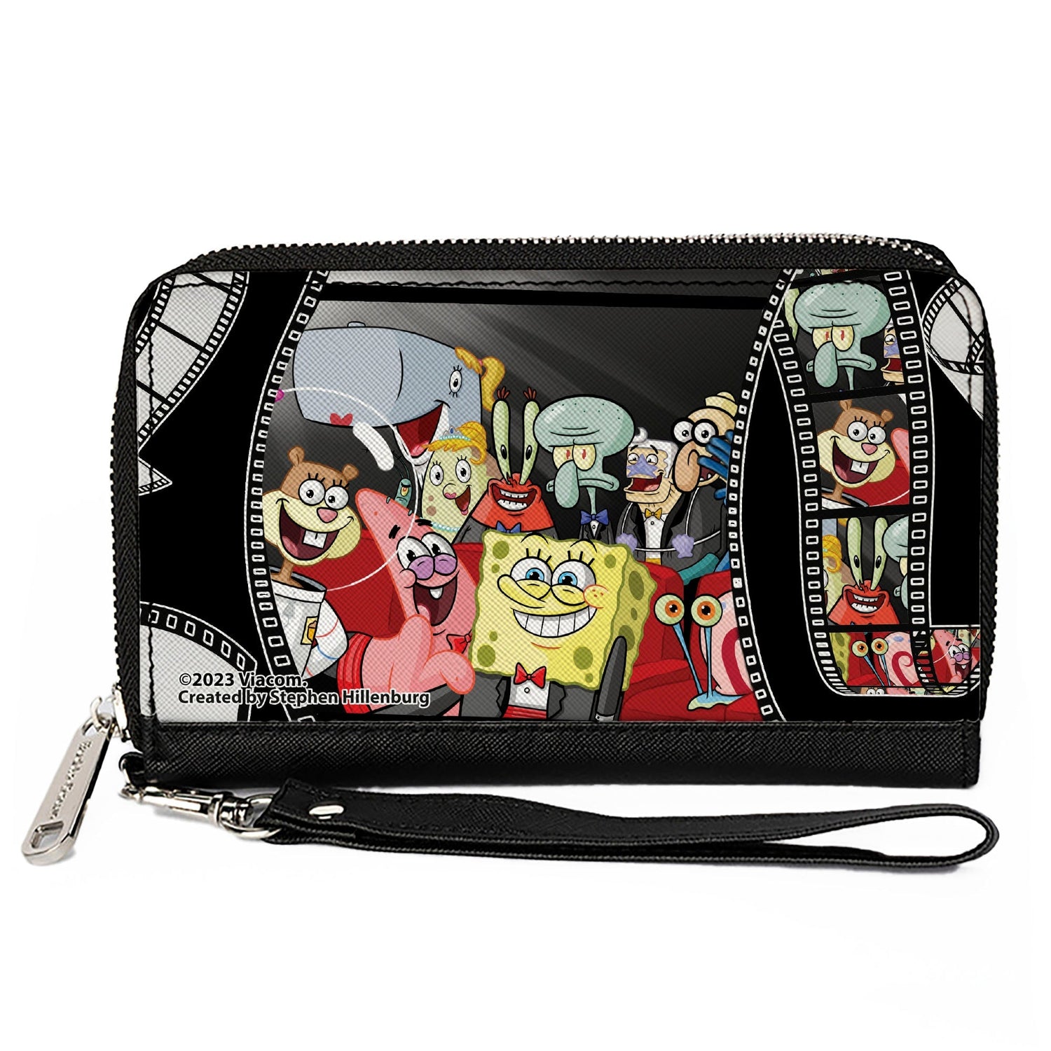 SpongeBob SquarePants Zip Around Wallet Red Carpet Film Strip Group PU Vegan Leather Detachable Wristlet - Paramount Shop