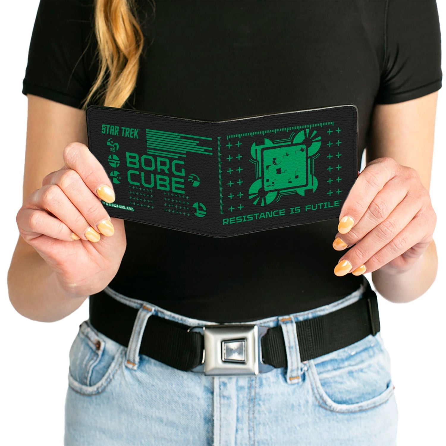 Star Trek Borg Cube Resistance Is Futile Bi - Fold Wallet - Paramount Shop