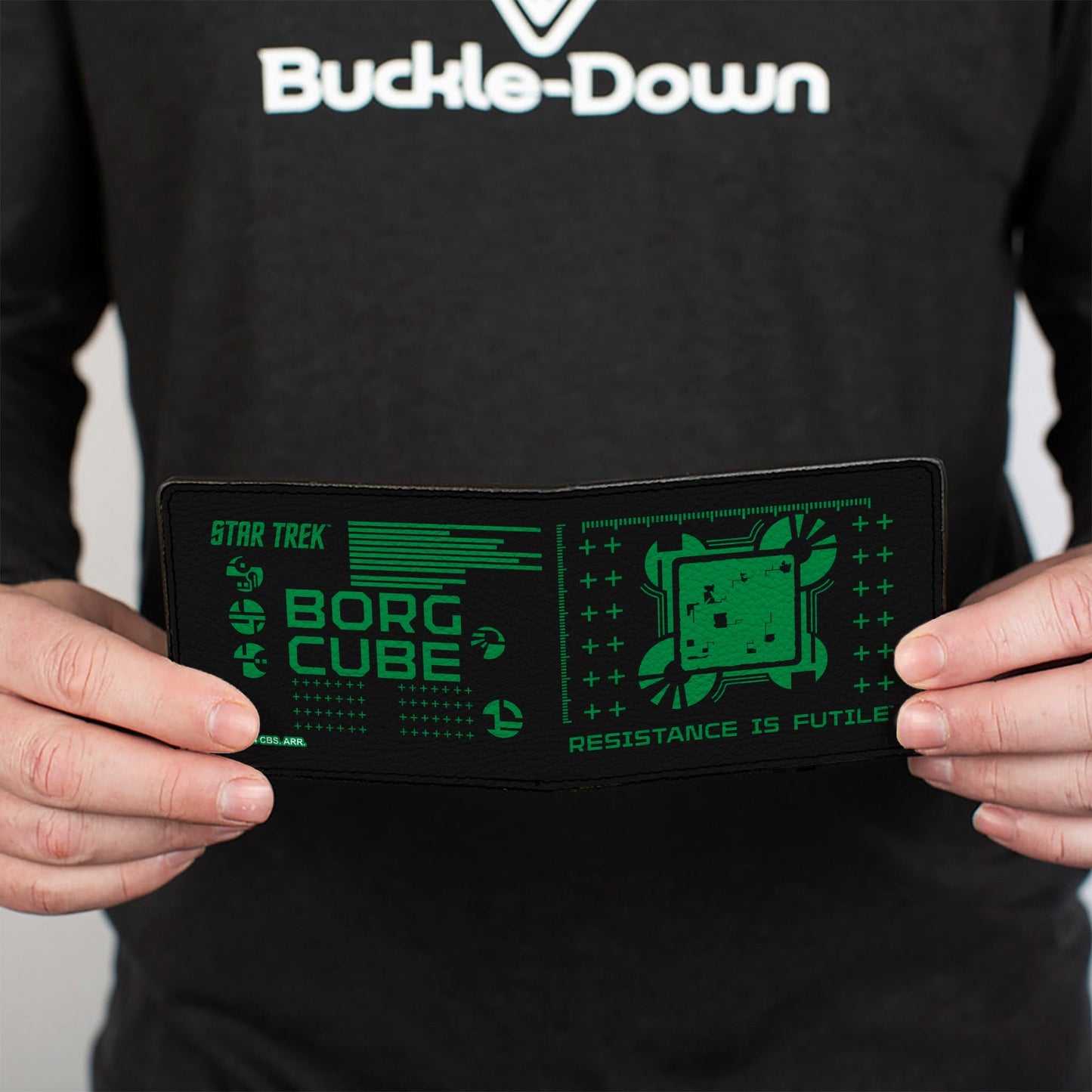 Star Trek Borg Cube Resistance Is Futile Bi - Fold Wallet - Paramount Shop