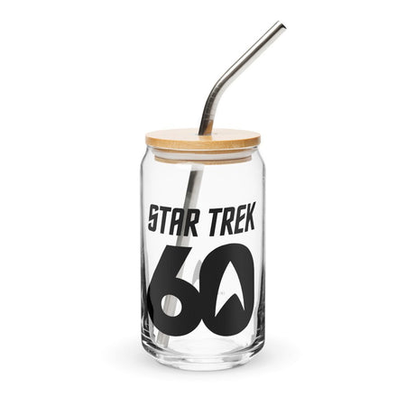 Star Trek Can - Shaped Glass 60th Anniversary Logo - Paramount Shop