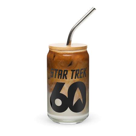 Star Trek Can - Shaped Glass 60th Anniversary Logo - Paramount Shop