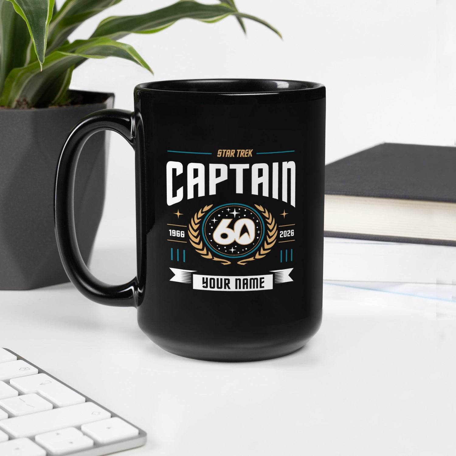 Star Trek Captain Personalized Name Mug 60th Anniversary - Paramount Shop