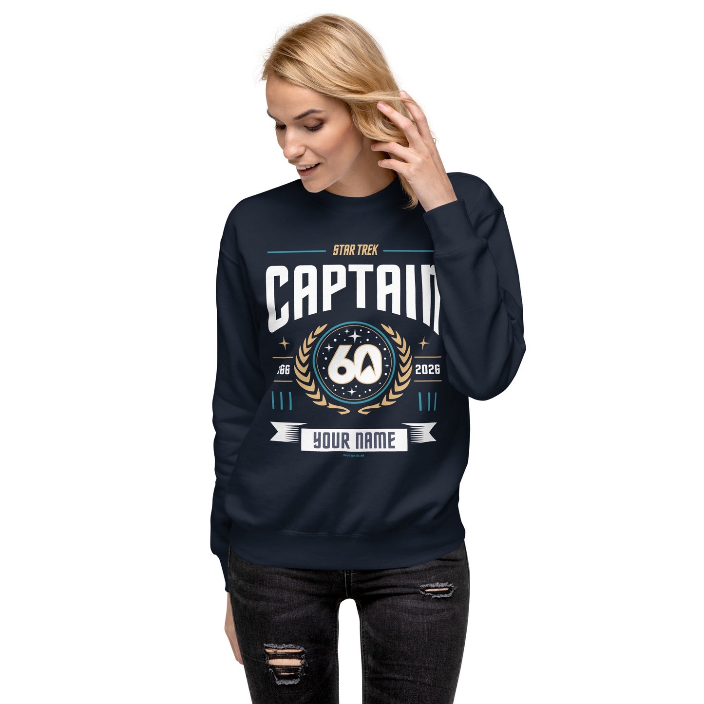 Star Trek Captain Personalized Name Sweatshirt 60th Anniversary - Paramount Shop