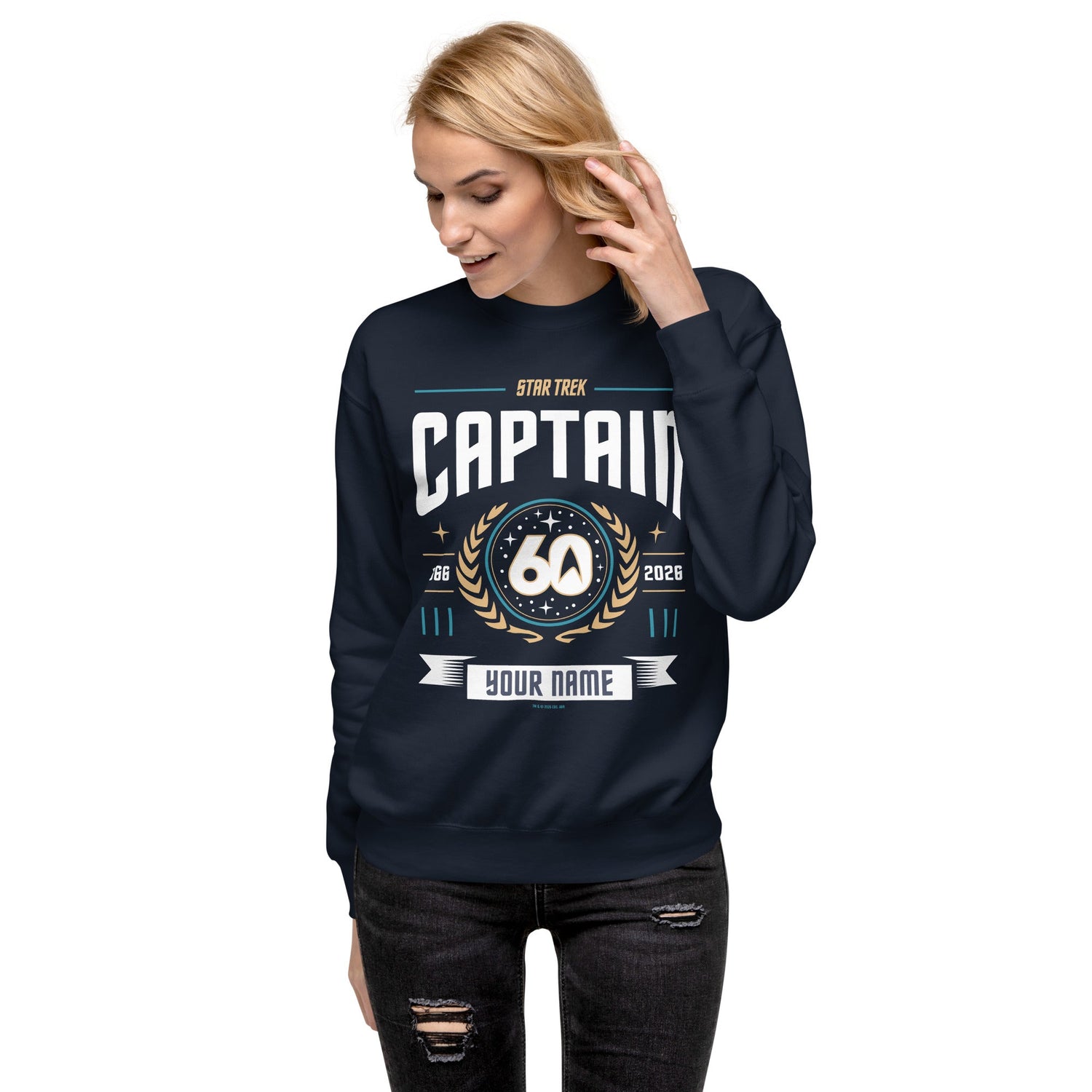 Star Trek Captain Personalized Name Sweatshirt 60th Anniversary - Paramount Shop