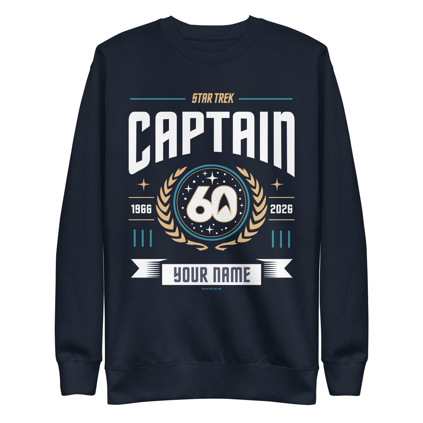 Star Trek Captain Personalized Name Sweatshirt 60th Anniversary - Paramount Shop