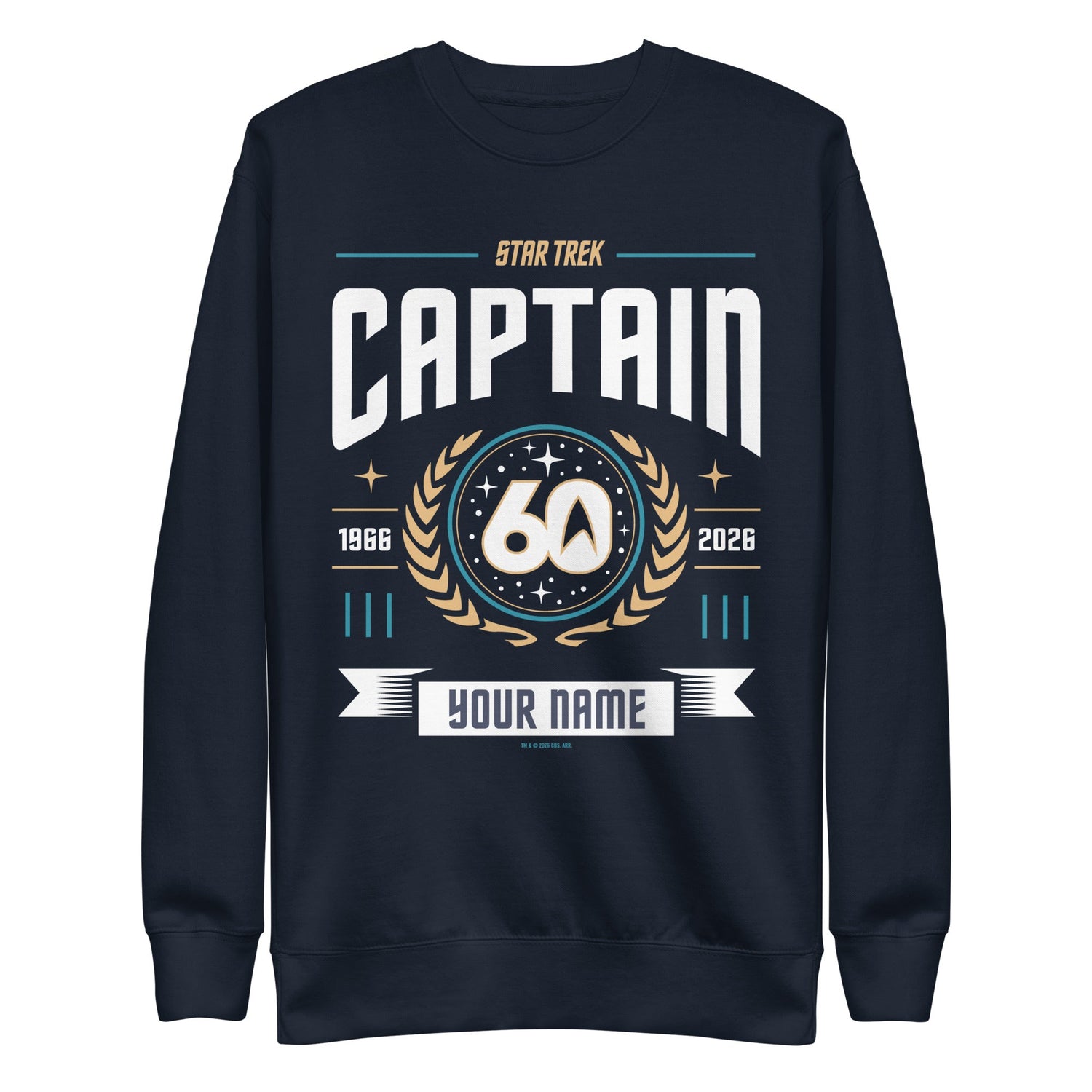 Star Trek Captain Personalized Name Sweatshirt 60th Anniversary - Paramount Shop