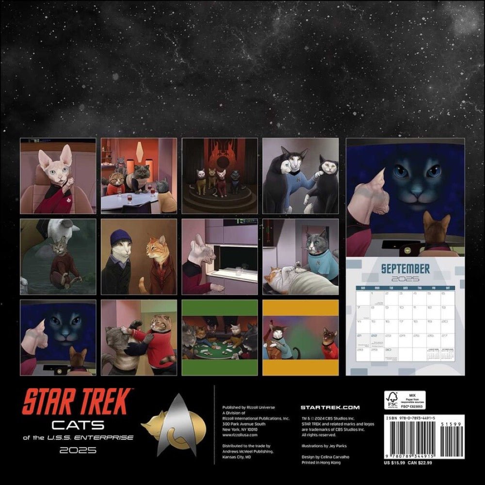 Star Trek Cats 2025 Wall Calendar Paramount Shop