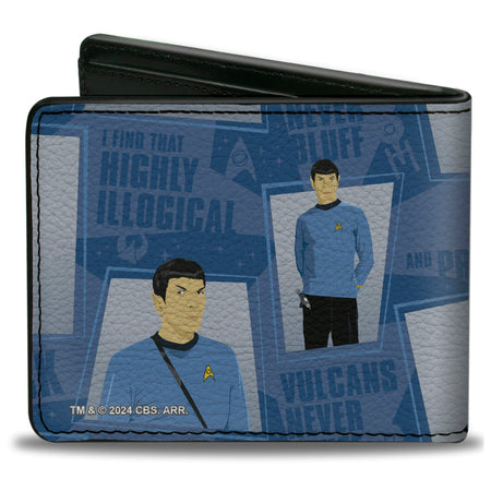 Star Trek Classic Poses and Quotes Collage Bi - Fold Wallet - Paramount Shop