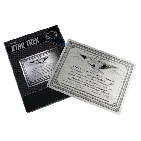 Star Trek Collectibles Speed Of Light Club Metal Plaque Replica - Paramount Shop