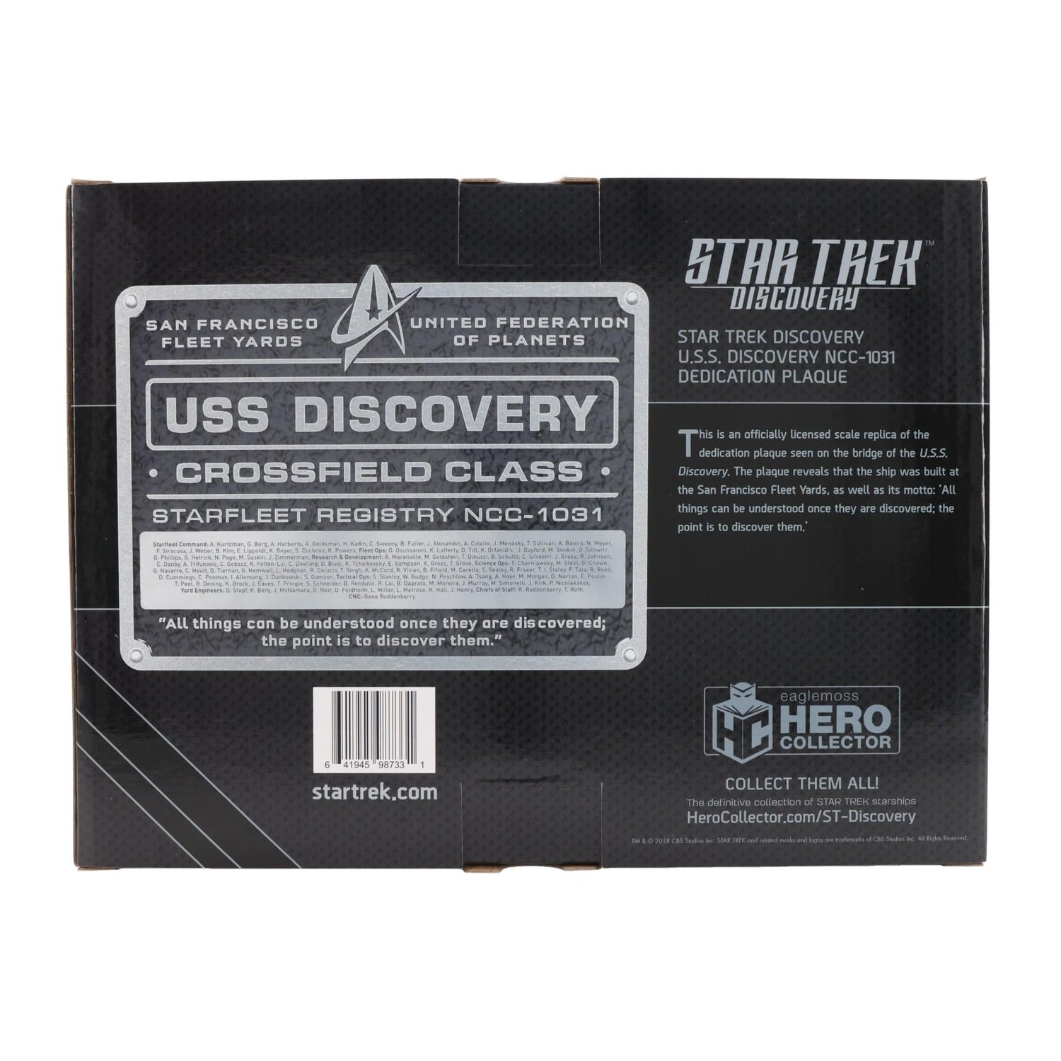 Star Trek Collectibles USS Discovery Dedication Plaque Replica - Paramount Shop