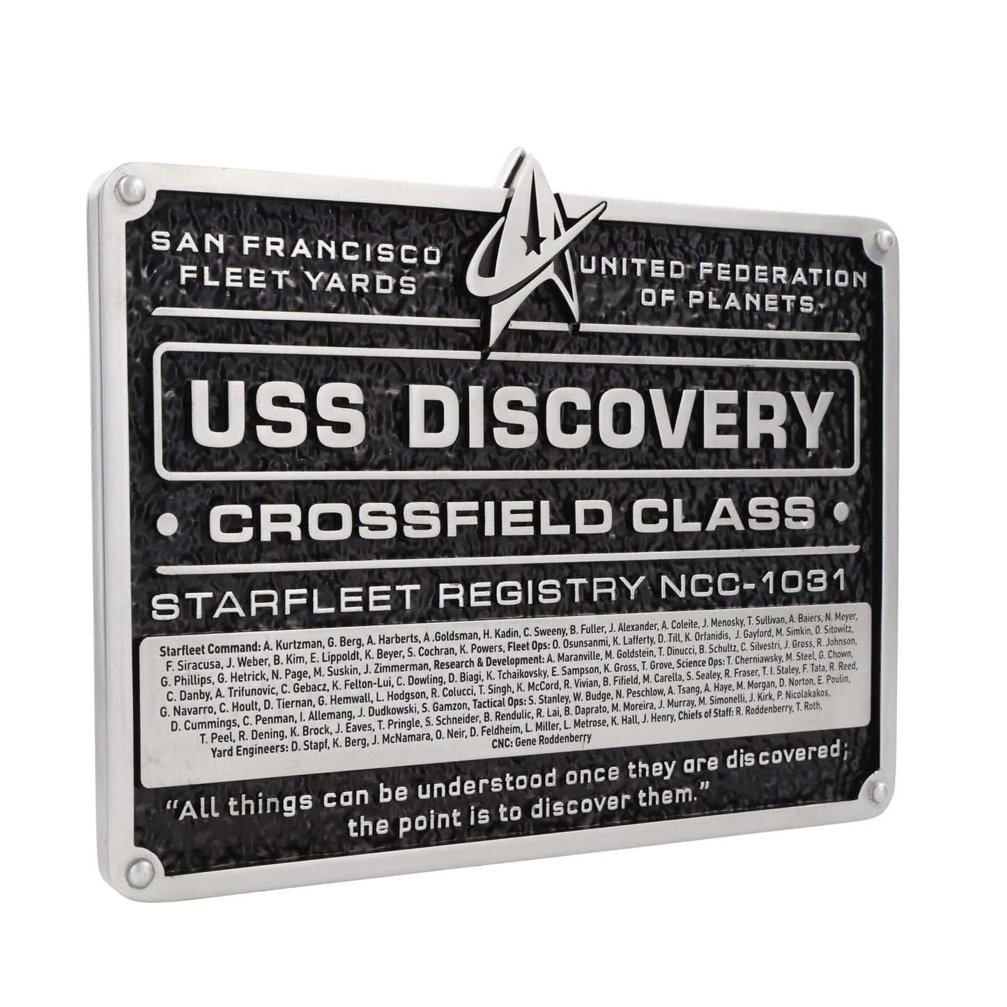 Star Trek Collectibles USS Discovery Dedication Plaque Replica - Paramount Shop