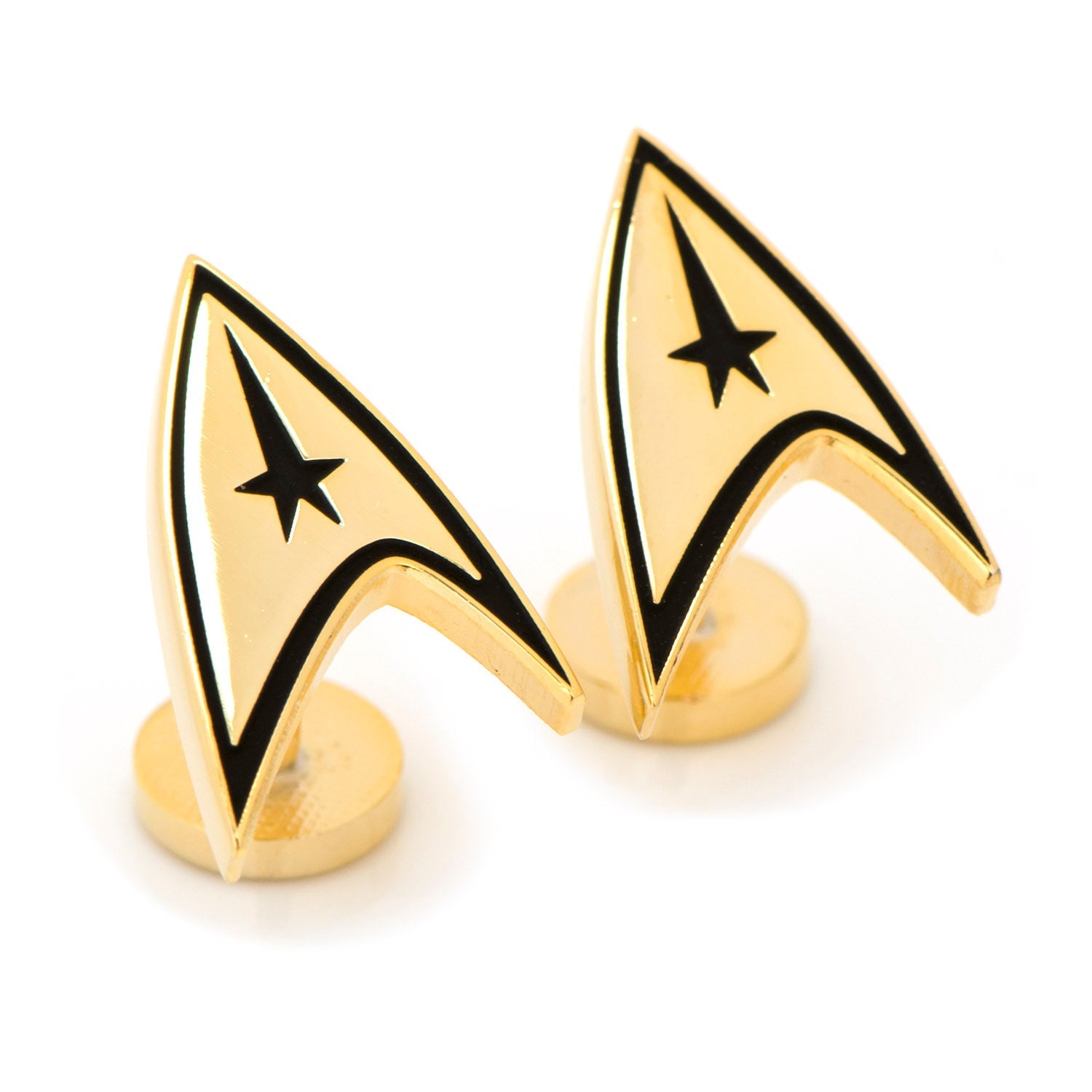 Star Trek Gold Plated Delta Shield Starfleet Logo Cufflinks - Paramount Shop