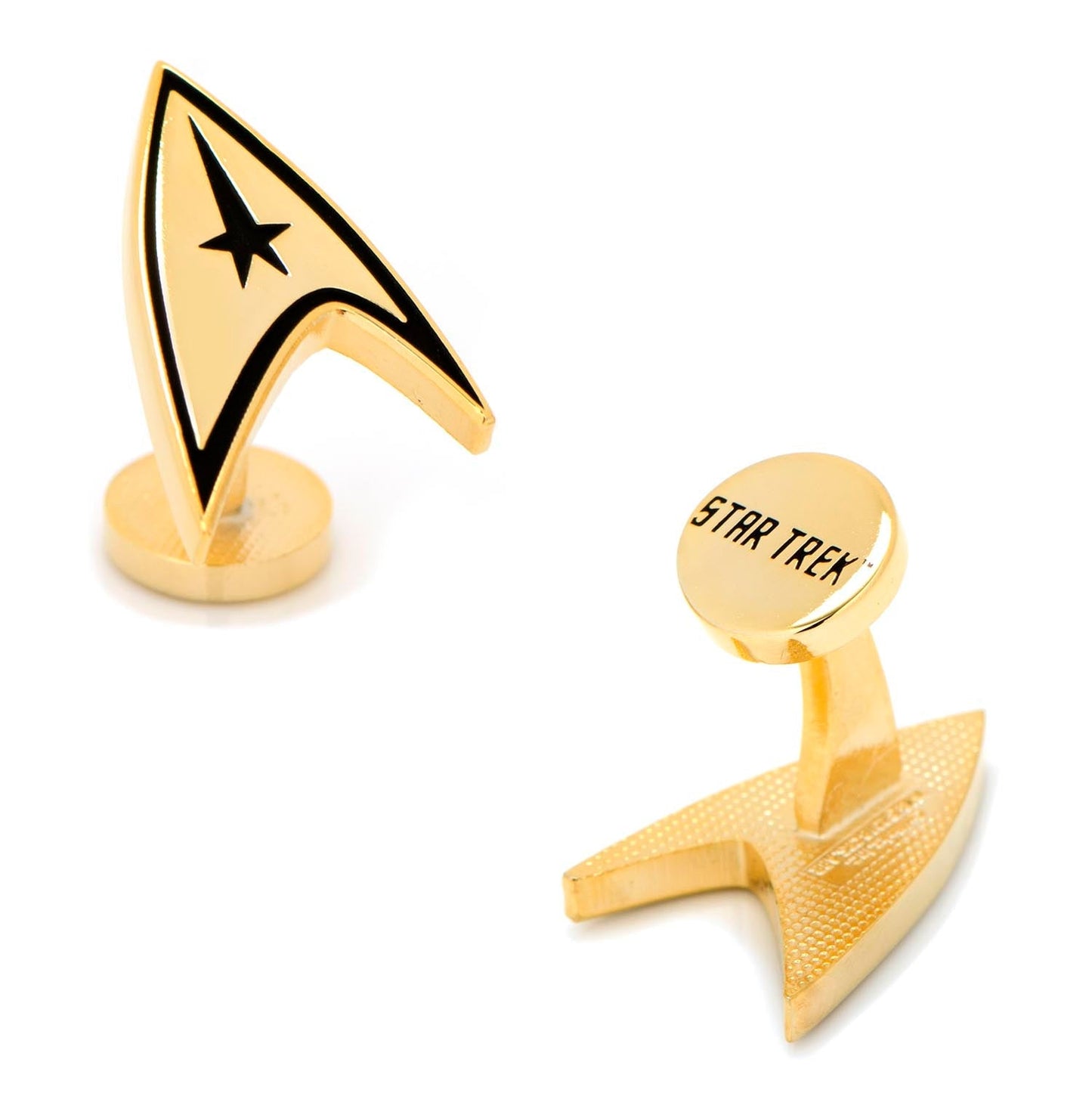 Star Trek Gold Plated Delta Shield Starfleet Logo Cufflinks - Paramount Shop
