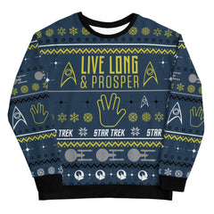Star Trek Langes Leben und Wohlstand Feiertag Sweatshirt mit Rundhalsausschnitt - Weiß / Xs