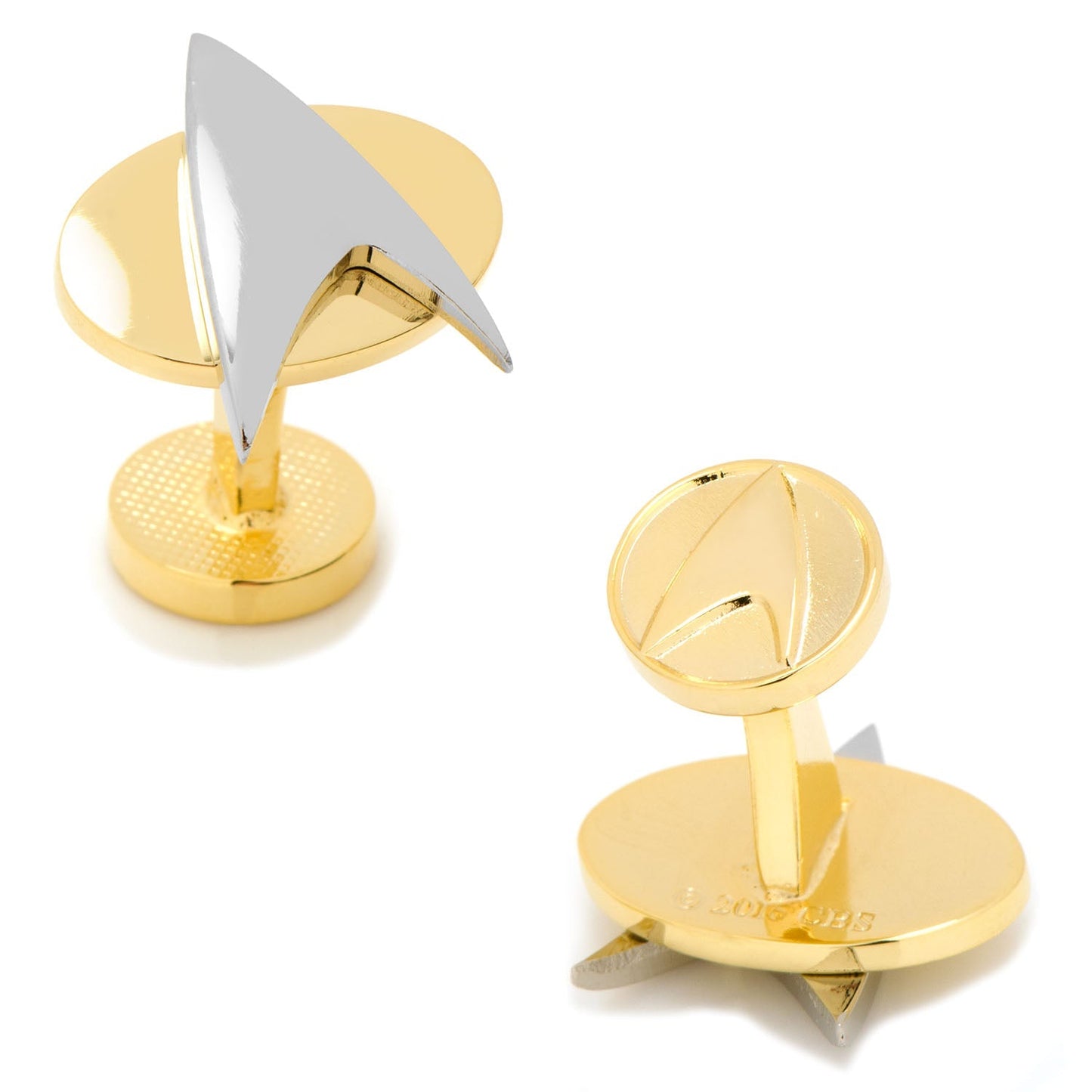 Star Trek Logo Cufflinks Two Tone Starfleet Delta Badge - Paramount Shop