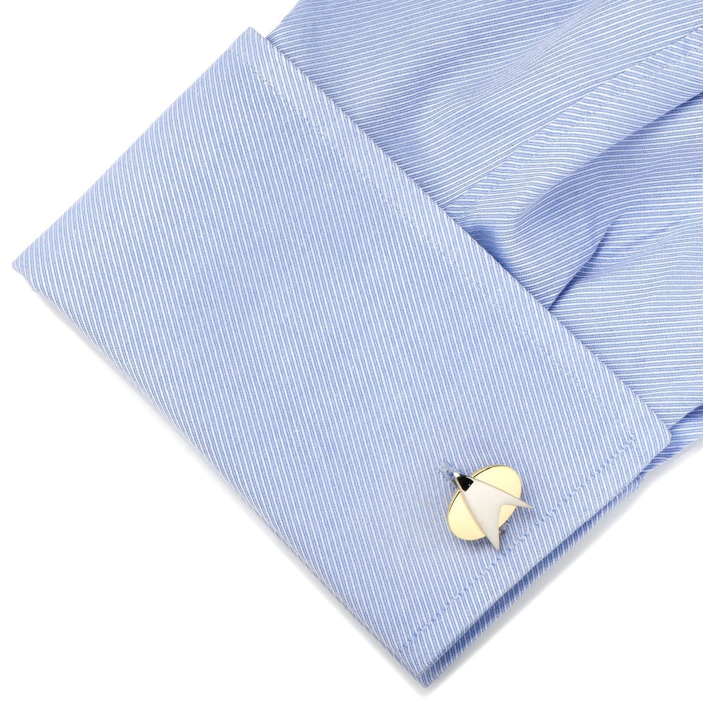 Star Trek Logo Cufflinks Two Tone Starfleet Delta Badge - Paramount Shop