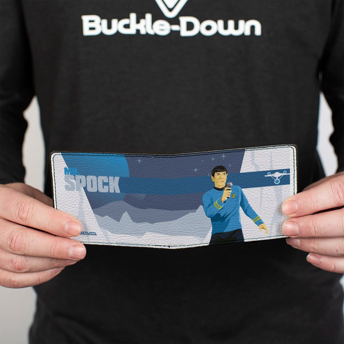 Star Trek Mr. Spock Phaser Pose Blue Bi - Fold Wallet - Paramount Shop
