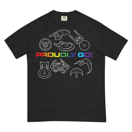 Star Trek Pride Starships Proudly Go! Comfort Colors T-Shirt - Paramount Shop