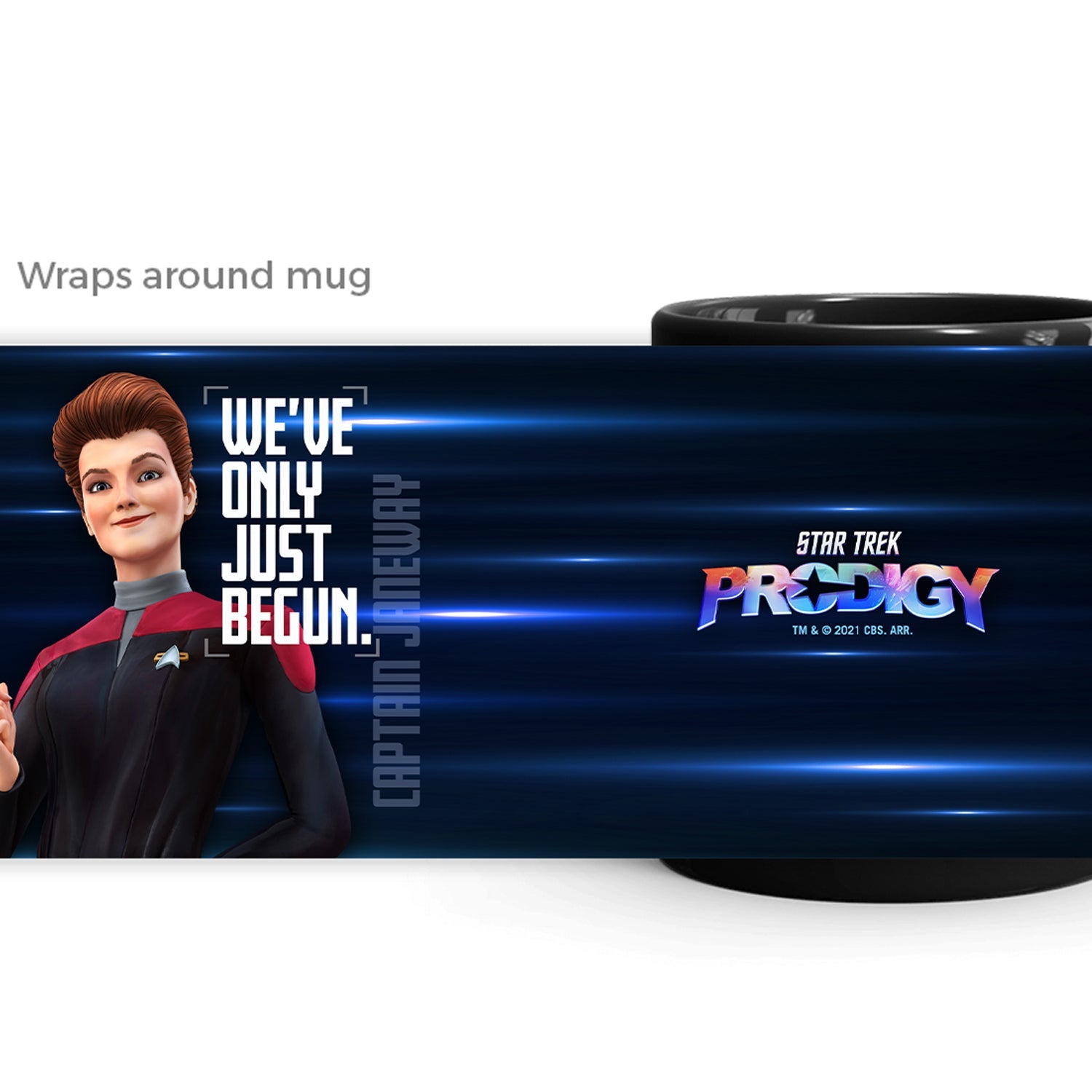 Star Trek: Prodigy Captain Janeway "We've Only Just Begun" Black Mug - Paramount Shop