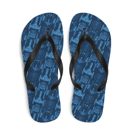 Star Trek Ships of the Line Pattern Adult Flip Flops - Paramount Shop
