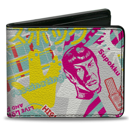 Star Trek Spock Icons Collage Men's White Bi - Fold Wallet - Paramount Shop