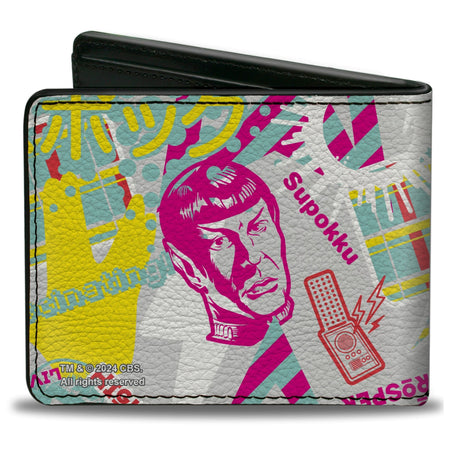 Star Trek Spock Icons Collage Men's White Bi - Fold Wallet - Paramount Shop