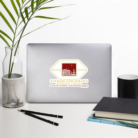 Star Trek Starfleet Academy Zefram Cochrane Memorial Library Die Cut Sticker - Paramount Shop