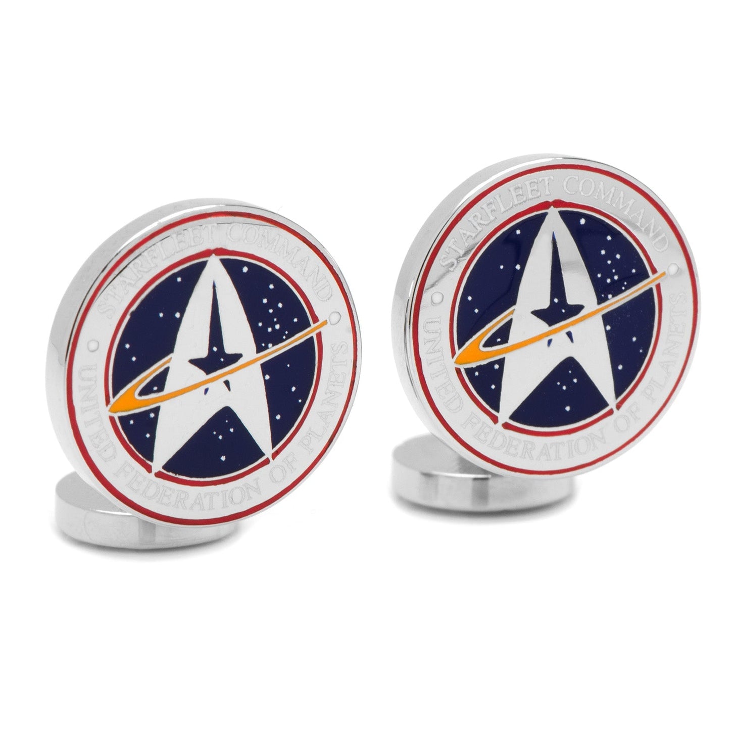 Star Trek Starfleet Command Logo Rhodium-Plated Cufflinks - Paramount Shop