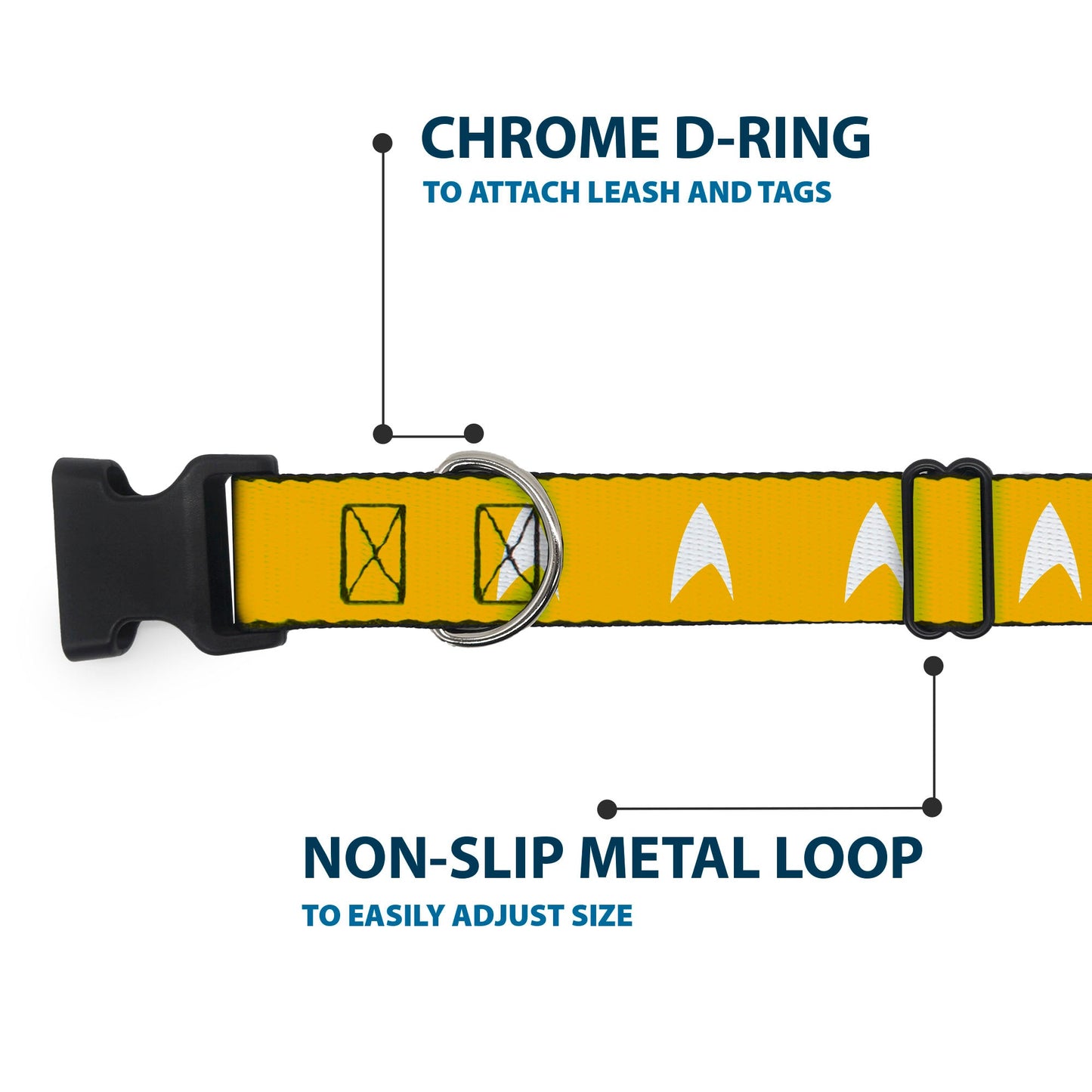 Star Trek Starfleet Insignia Durable Yellow Pet Dog Collar - Paramount Shop