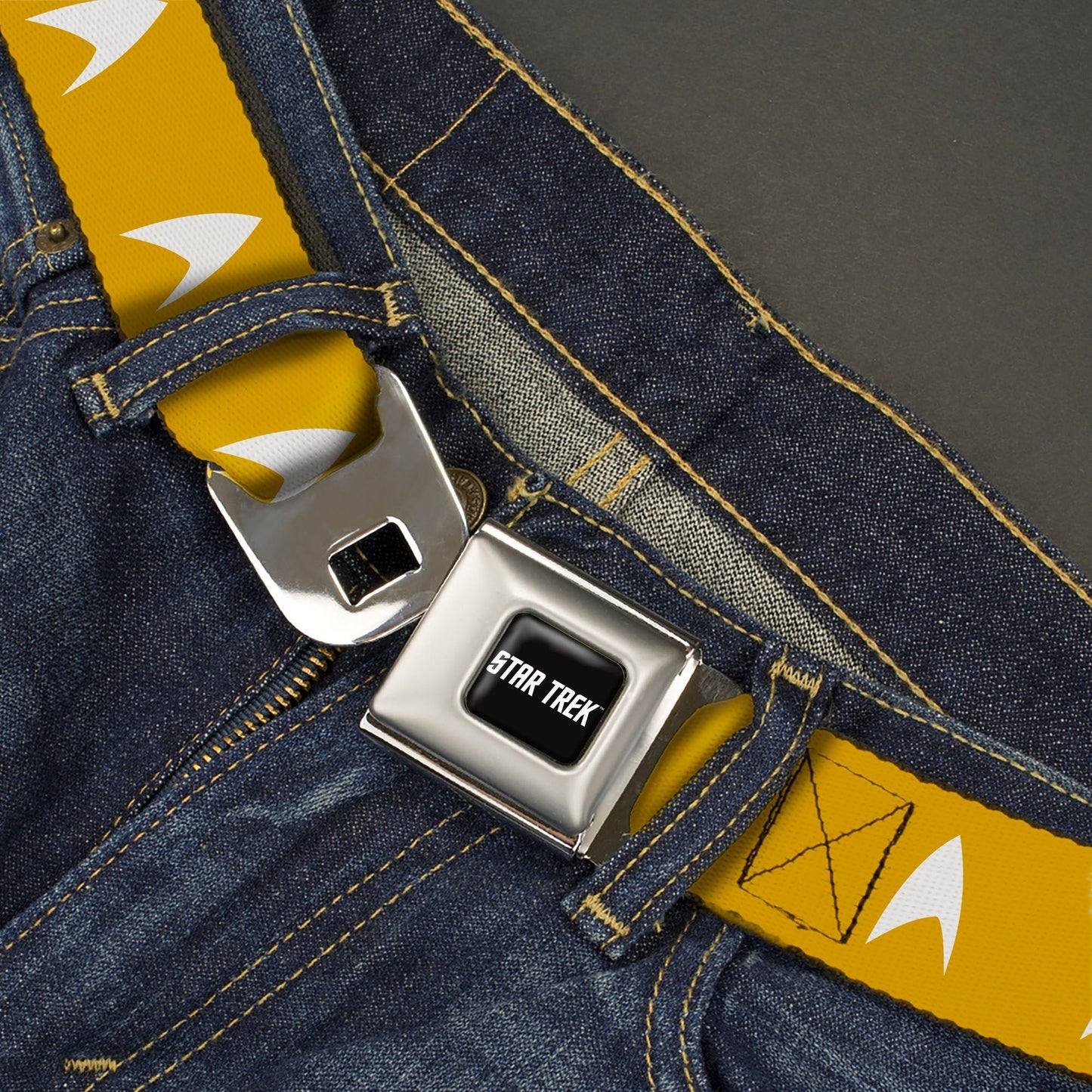 Star Trek Starfleet Insignia Golden Yellow Seatbelt Belt - Paramount Shop