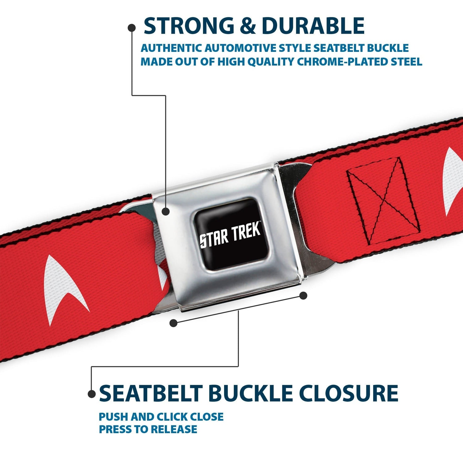 Star Trek Starfleet Insignia Logo Red Webbing Seatbelt Belt - Paramount Shop