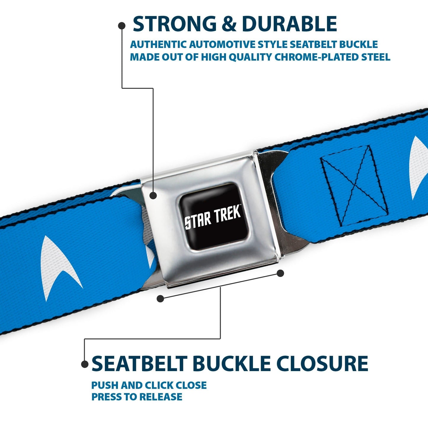 Star Trek Starfleet Insignia Logo Seatbelt Buckle Belt - Paramount Shop