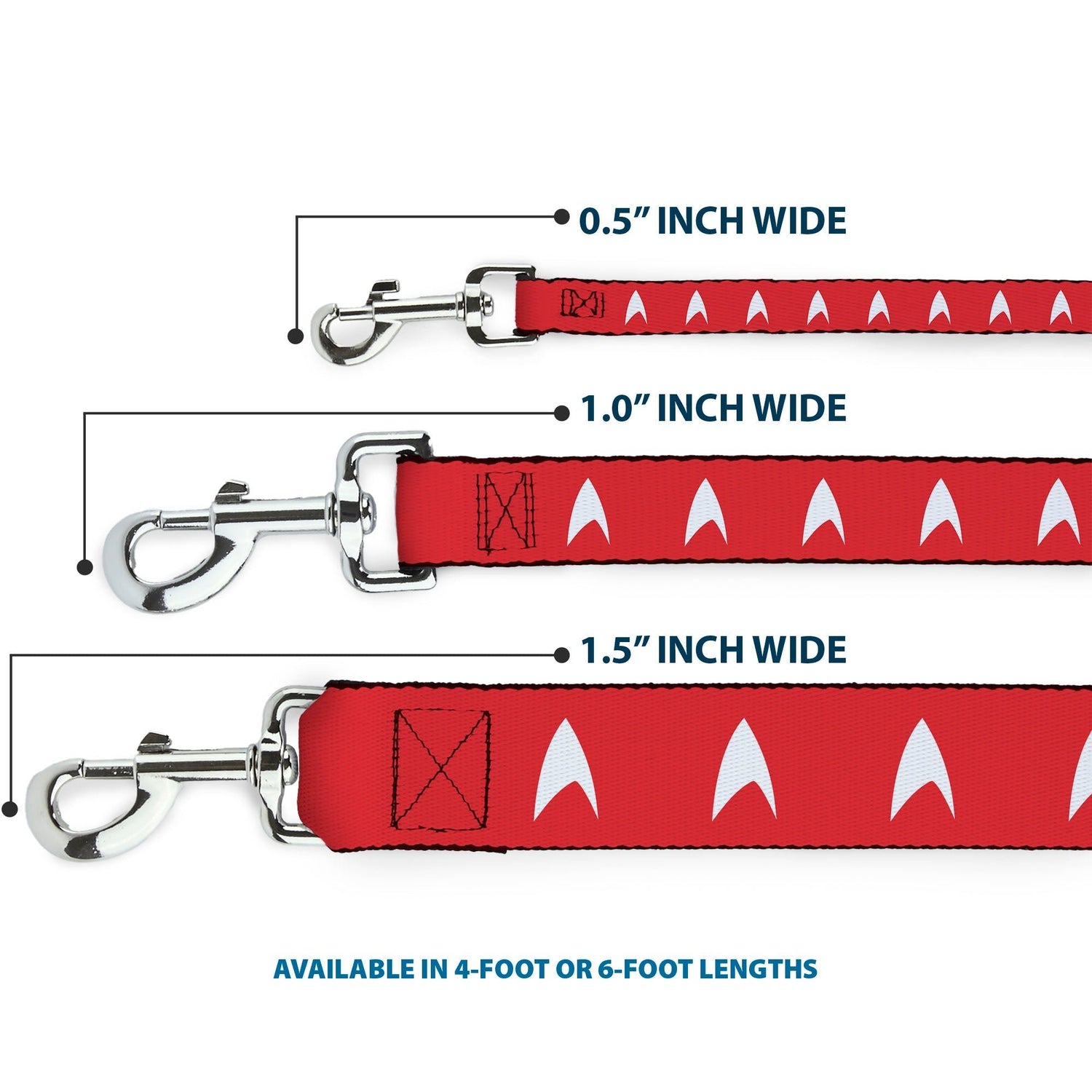 Star Trek Starfleet Insignia Red & White Dog Leash - Paramount Shop