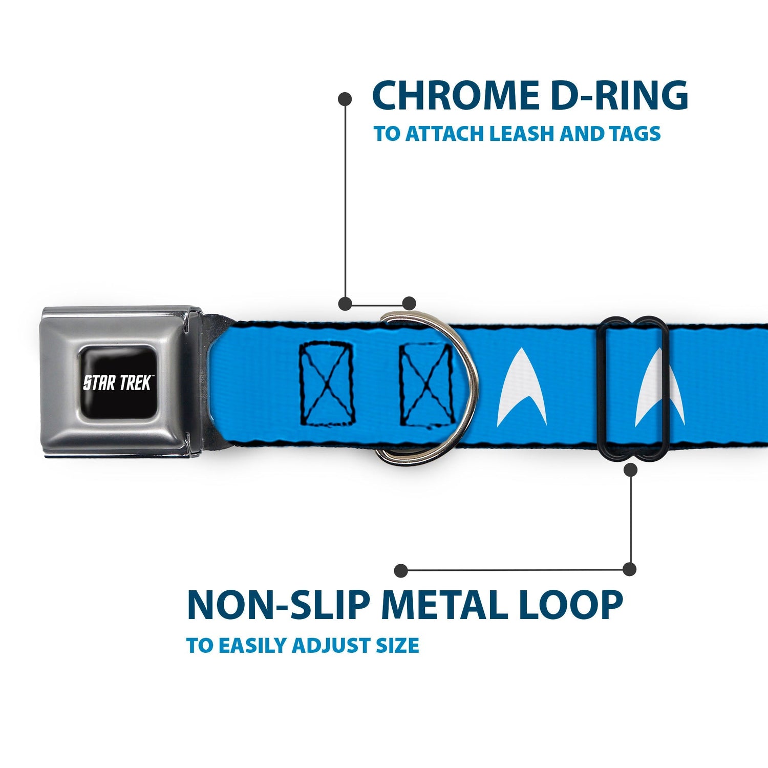 Star Trek Starfleet Insignia Seatbelt Buckle Dog Collar - Paramount Shop