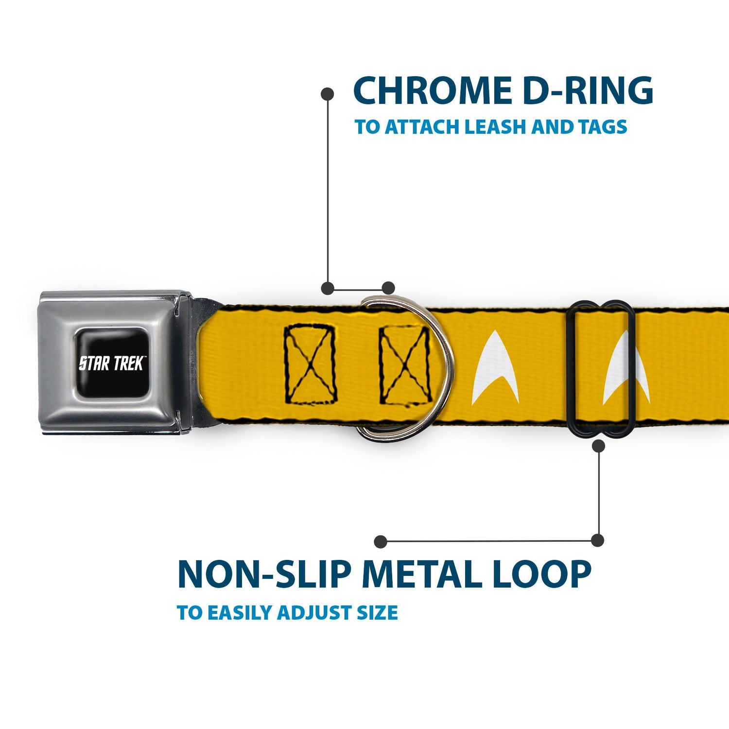 Star Trek Starfleet Insignia Seatbelt Buckle Dog Collar - Paramount Shop