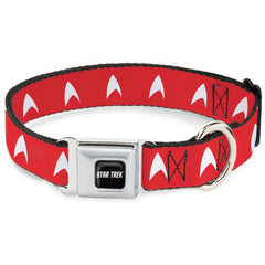 Star Trek Starfleet Insignia & Text Logo Seatbelt Dog Collar - 1.0" WIDE / SMALL - 9.5-13 Inches