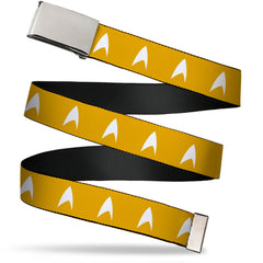 Star Trek Starfleet Insignia Webbing Golden Yellow Belt - Youth 1.0" Reg (Up to 28")
