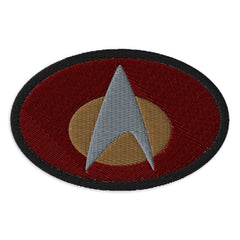 Star Trek: The Next Generation Abzeichen Oval Gestickter Aufnäher - Weiß / Oval - 4 in x 2,6 in