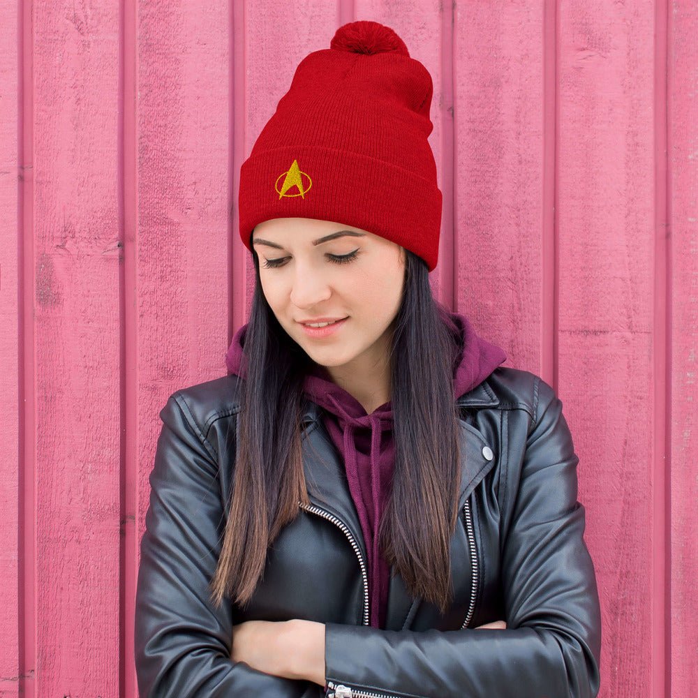 Star Trek: The Next Generation Delta Embroidered Pom Pom Knit Beanie - Paramount Shop