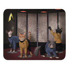 Star Trek: The Original Series Crew -Katzen -Maus -Pad - Weiß / 8,7 in x 7,1 in