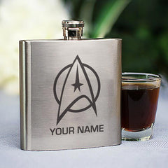 Star Trek: The Original Series Delta Personalized Stainless Steel Flask - Silver