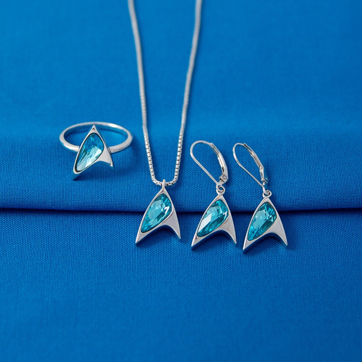 Star Trek x RockLove Blue Crystal Delta Ring - Paramount Shop