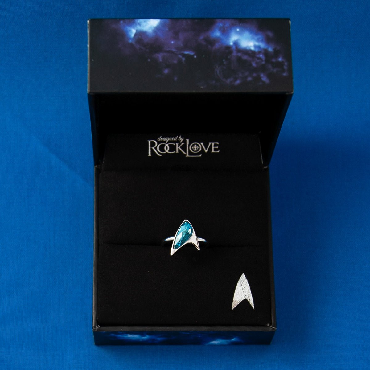 Star Trek x RockLove Blue Crystal Delta Ring - Paramount Shop