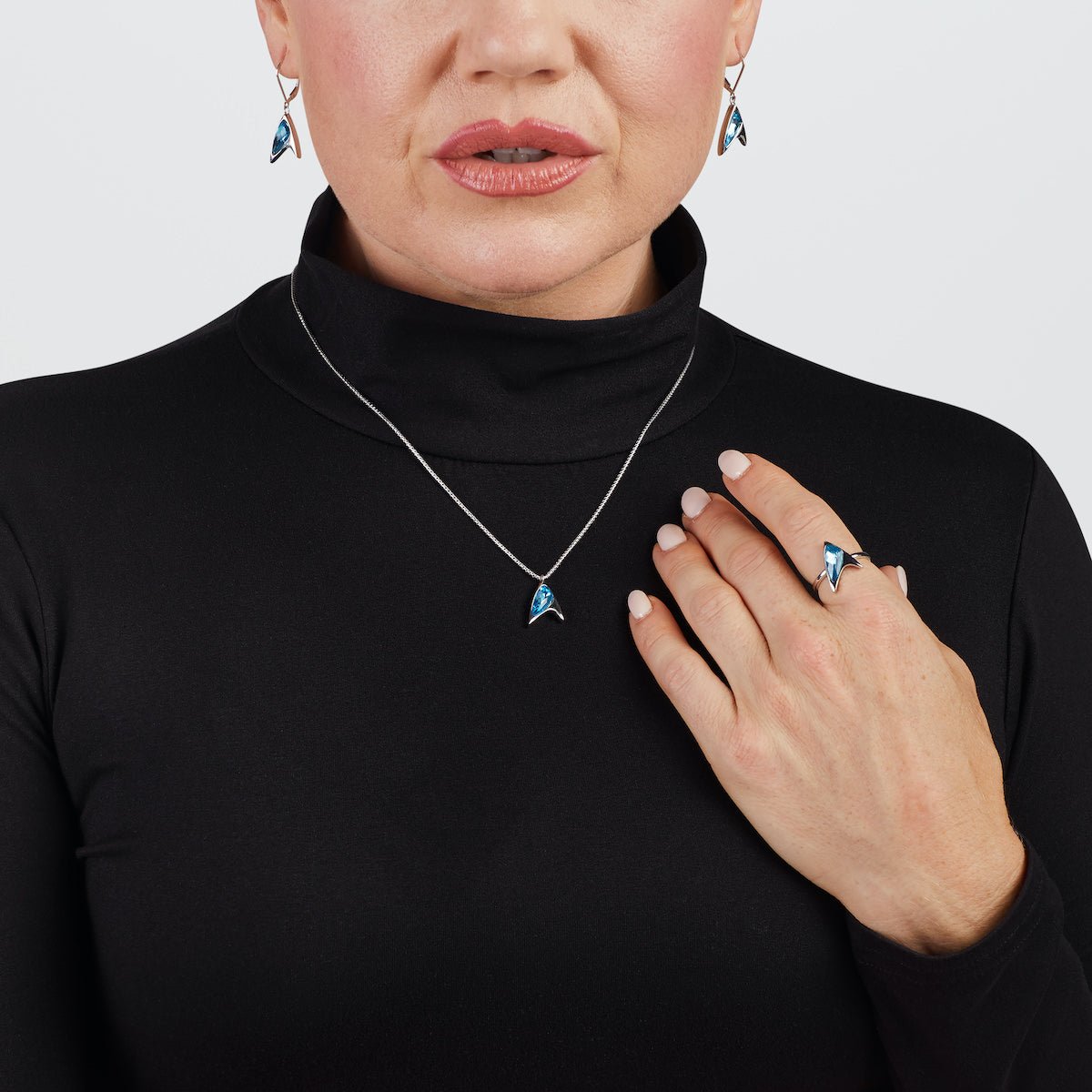 Star Trek x RockLove Blue Crystal Delta Ring - Paramount Shop