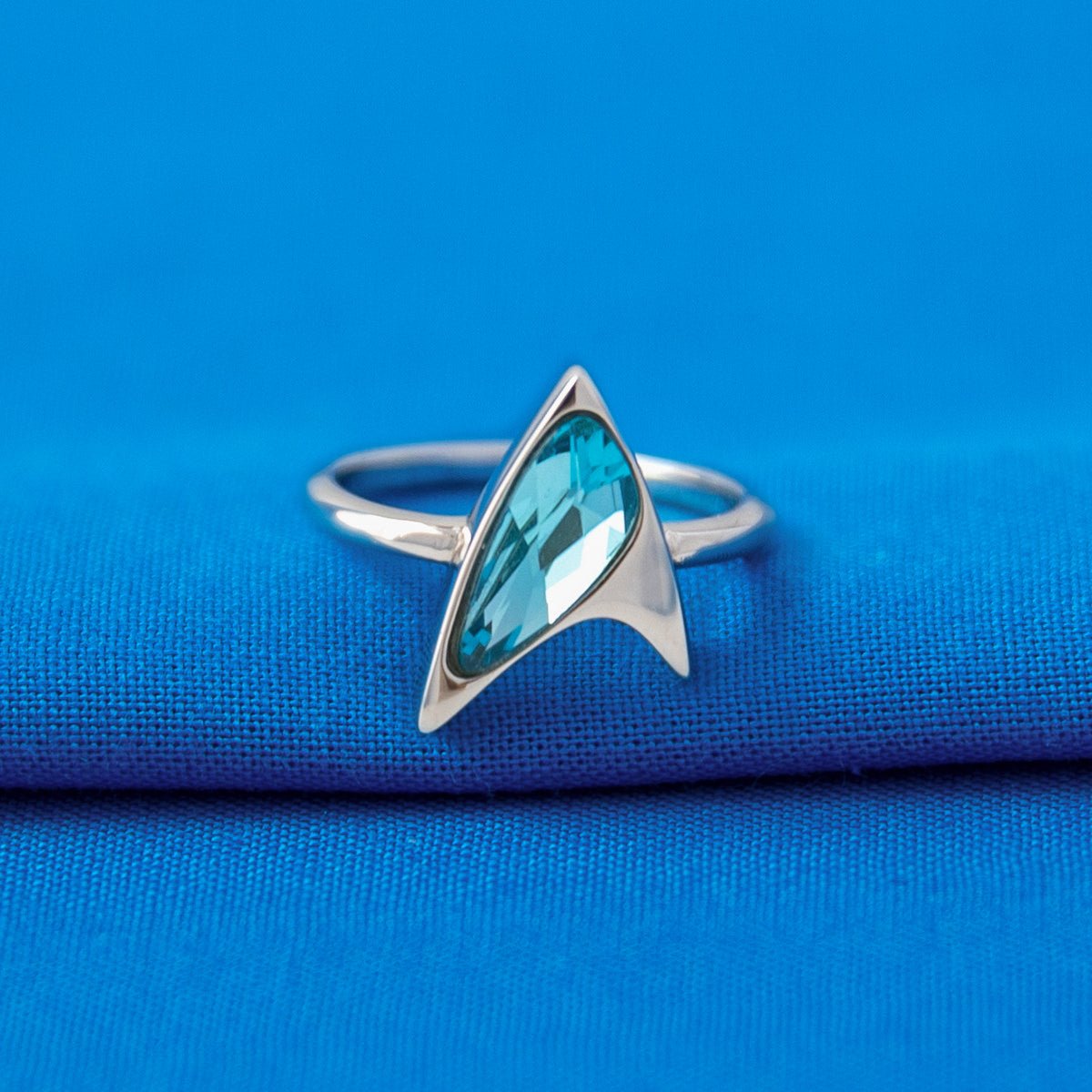 Star Trek x RockLove Blue Crystal Delta Ring - Paramount Shop