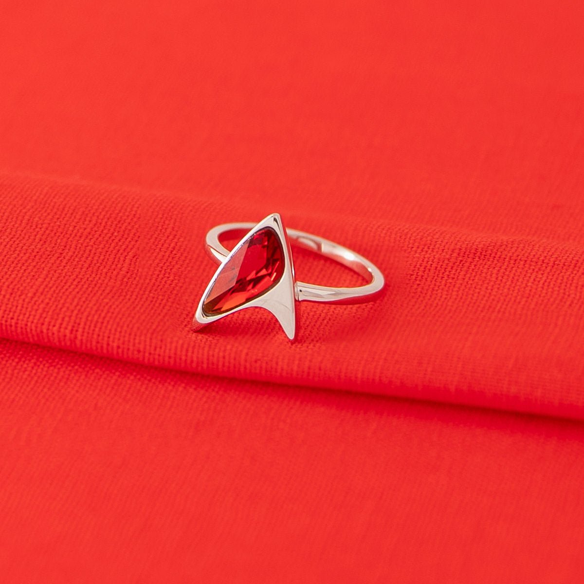 Star Trek x RockLove Red Crystal Delta Ring - Paramount Shop
