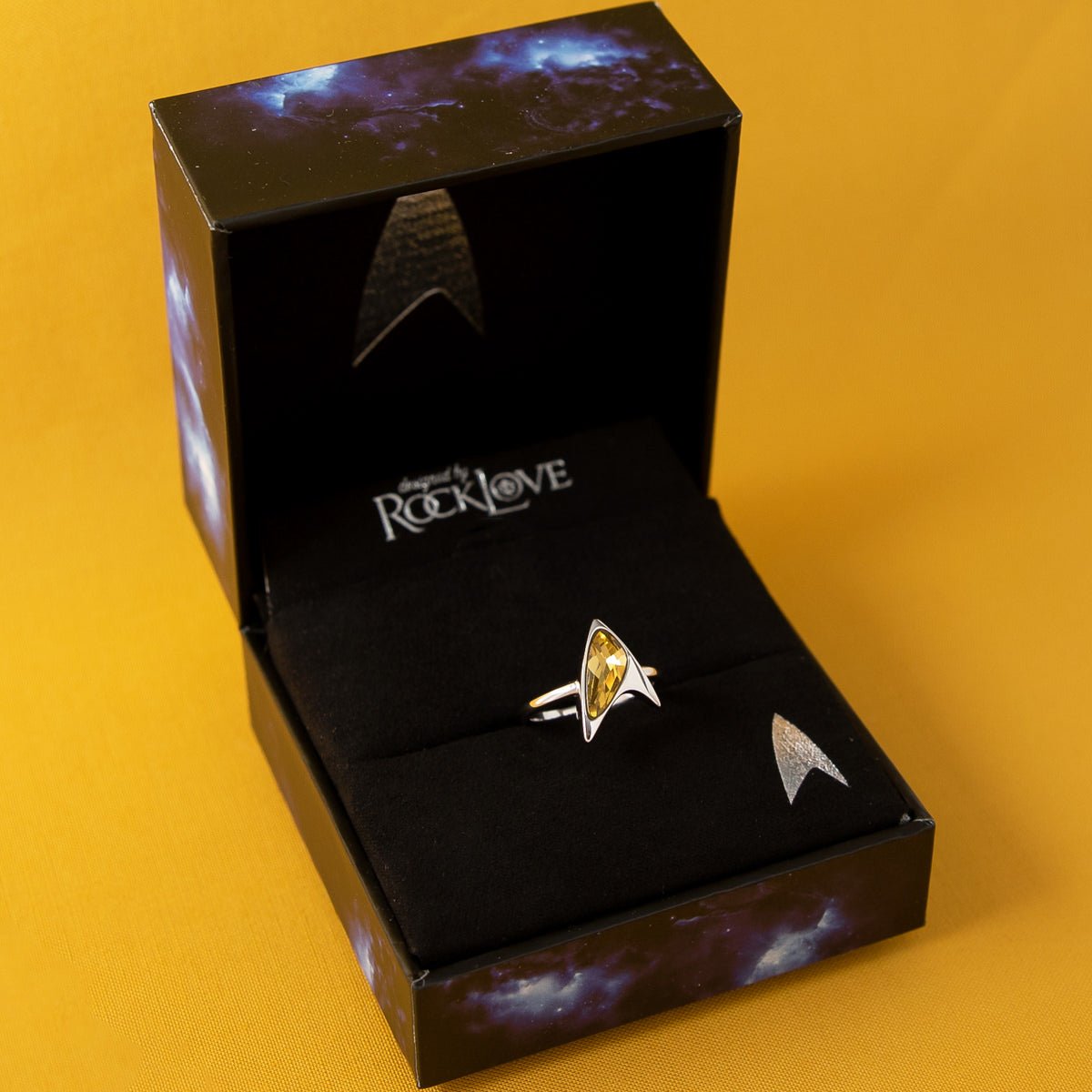 Star Trek x RockLove Yellow Crystal Delta Ring - Paramount Shop