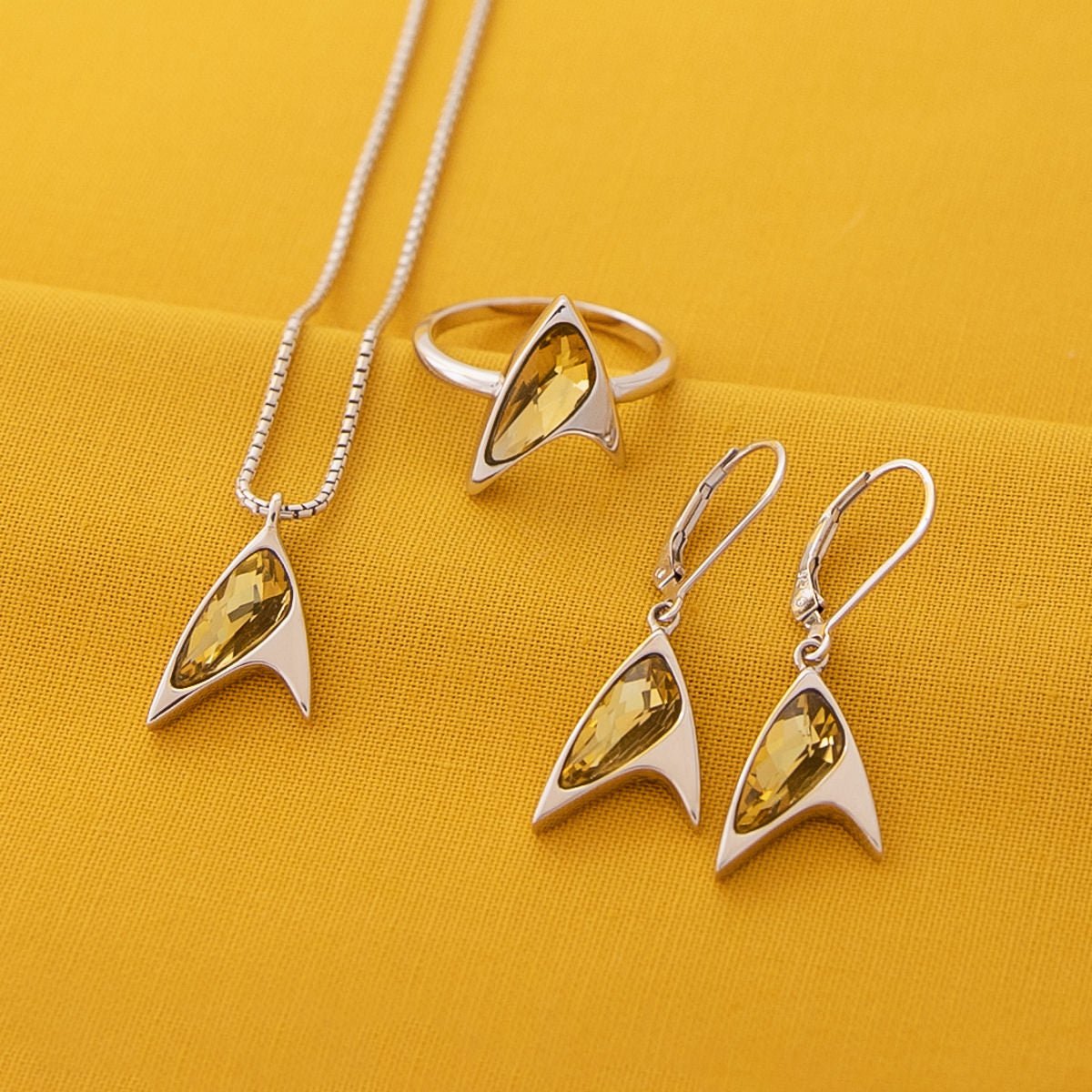 Star Trek x RockLove Yellow Crystal Delta Ring - Paramount Shop