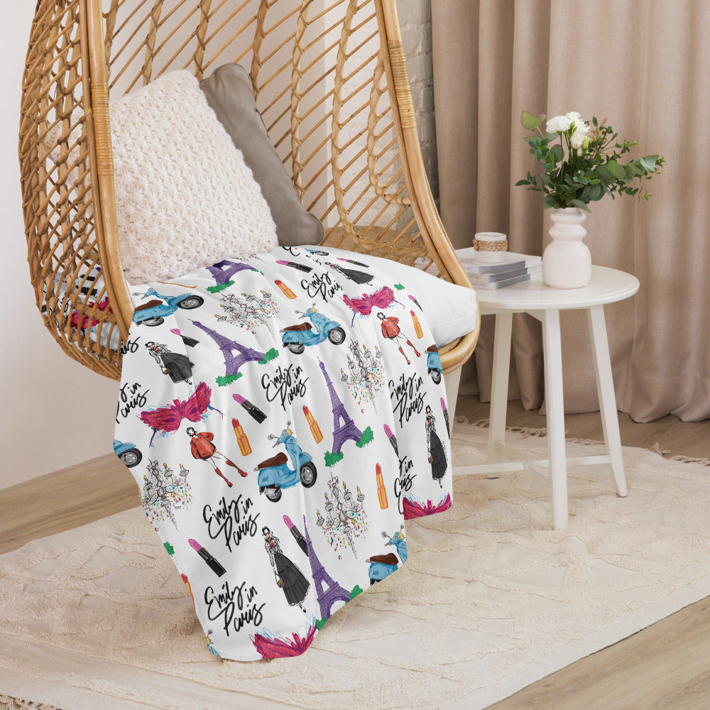 Emily in Paris Sherpa Blanket Drawings